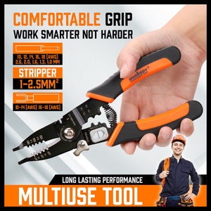 Wire Stripping Tool | 8" Crimping Pliers | Insulated Wire Cutter & Strip Cutter Hand Tool