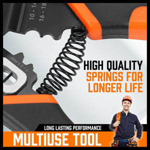 Wire Stripping Tool | 8" Crimping Pliers | Insulated Wire Cutter & Strip Cutter Hand Tool