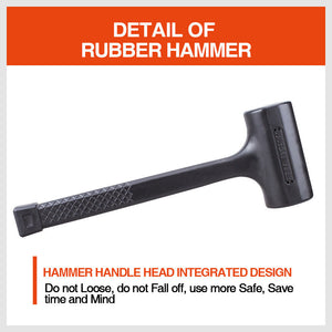 Dead Blow Rubber Mallet Hammer | 2LB | Non-Slip Soft Face for Auto Repair