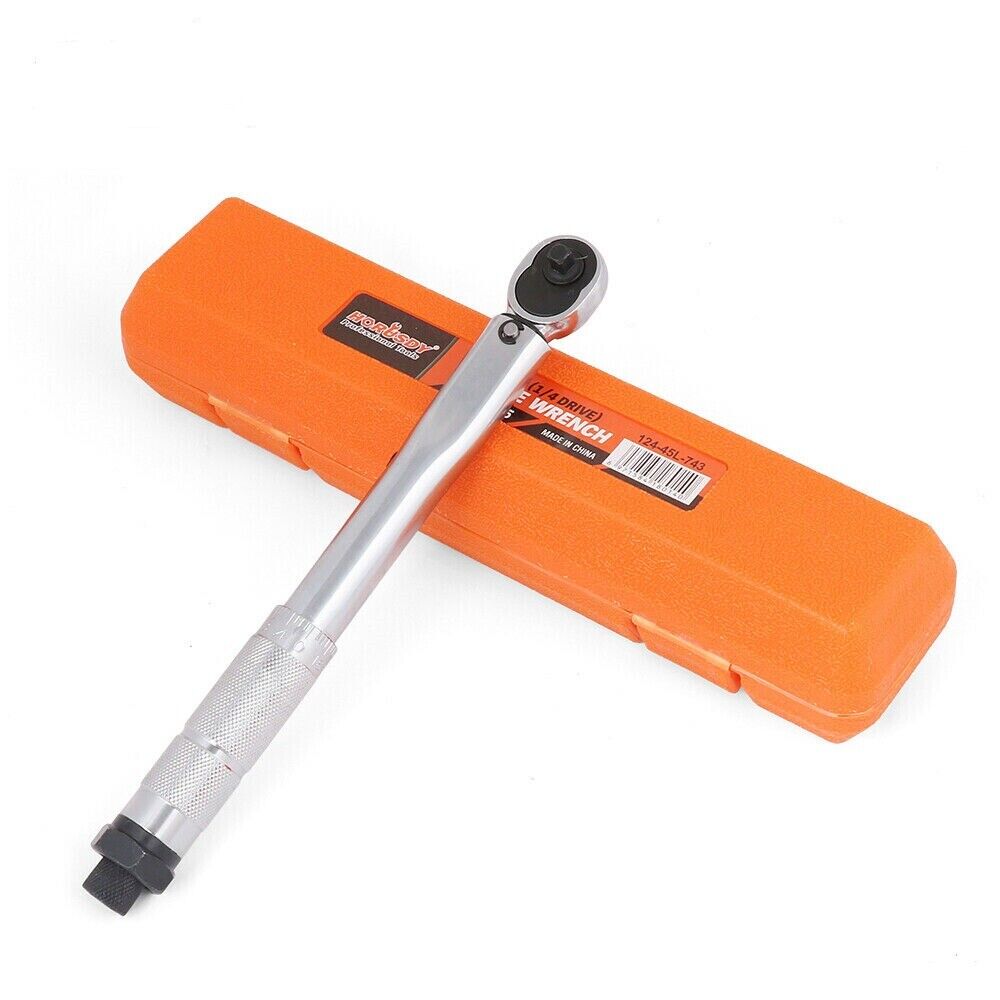 1/4" Drive Click Torque Wrench | 5-25NM Ratchet Spanner | Adjustable Hand Repair