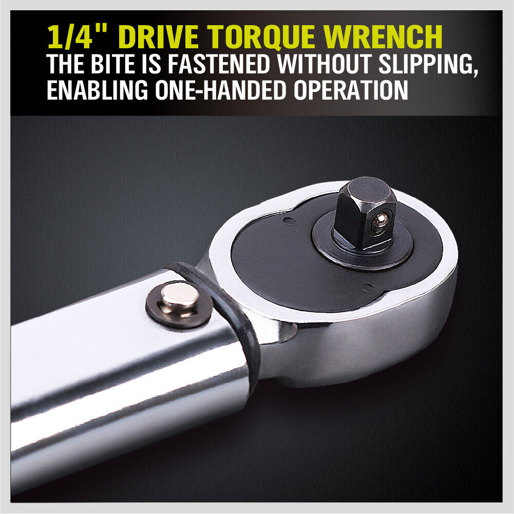 1/4" Drive Click Torque Wrench | 5-25NM Ratchet Spanner | Adjustable Hand Repair