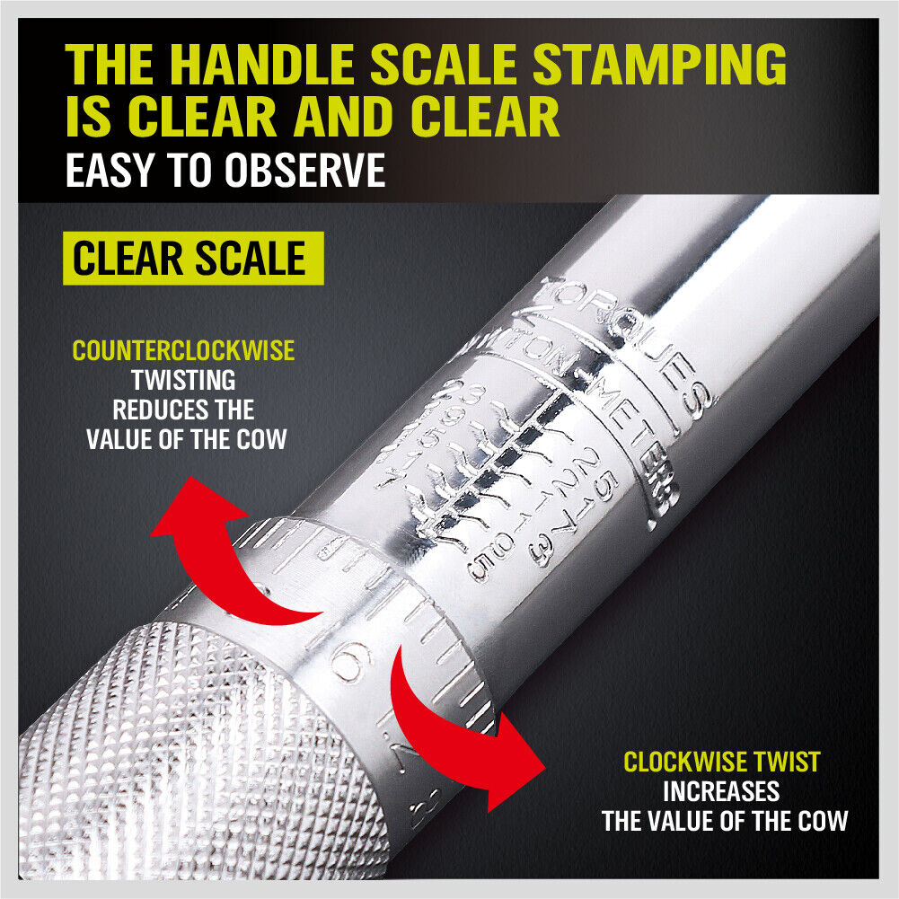 1/4" Drive Click Torque Wrench | 5-25NM Ratchet Spanner | Adjustable Hand Repair