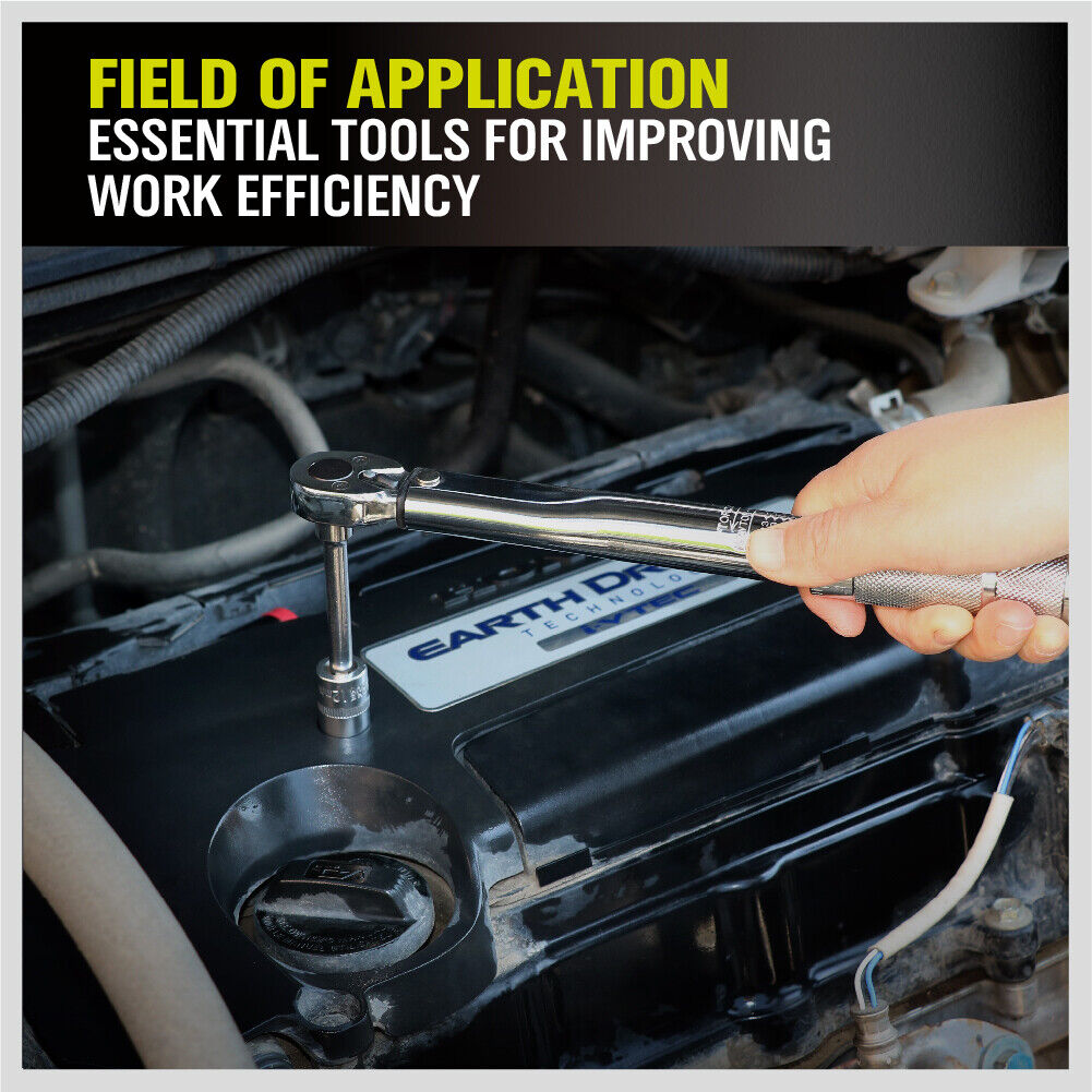 1/4" Drive Click Torque Wrench | 5-25NM Ratchet Spanner | Adjustable Hand Repair