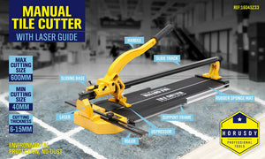 Manual Tile Cutter | 600mm | Laser Guide | Home Pro Tile Cutting Machine | Heavy Duty