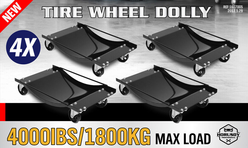 Heavy Duty Wheel Dolly | 4-Pack | 450KG (1000LB) Capacity | Car Positioning Jack Platform