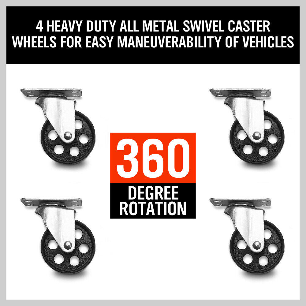 Heavy Duty Wheel Dolly | 4-Pack | 450KG (1000LB) Capacity | Car Positioning Jack Platform