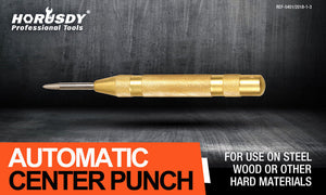 Automatic Centre Punch | 125mm (5") | Spring Loaded Adjustable Metal Drill Tool | Gold Finish
