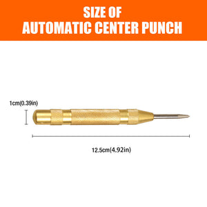Automatic Centre Punch | 125mm (5") | Spring Loaded Adjustable Metal Drill Tool | Gold Finish