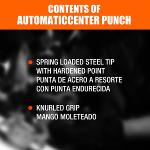 Automatic Centre Punch | 125mm (5") | Spring Loaded Adjustable Metal Drill Tool | Gold Finish