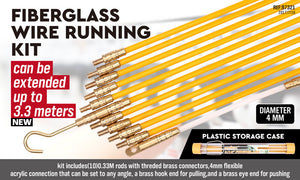 Fiberglass Electrician Push Pull Rods | 3.3M | 4mm Cable Contractors Duct Tool