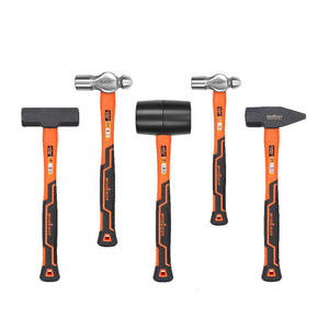 Hammer Set | 5-Piece | Rubber, Ball Pein, Sledge, Cross Pein Mallet with TPR Grip Handles