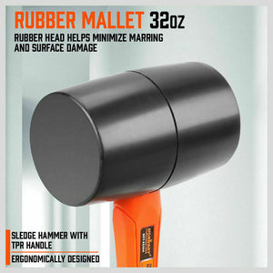 Hammer Set | 5-Piece | Rubber, Ball Pein, Sledge, Cross Pein Mallet with TPR Grip Handles