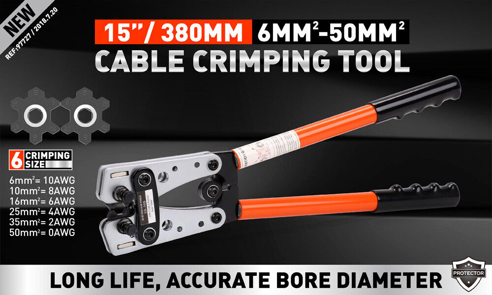 Wire Crimper Cable Tool | 6-50mm² | Electric Tube Crimping Hand Tool | Battery Lug