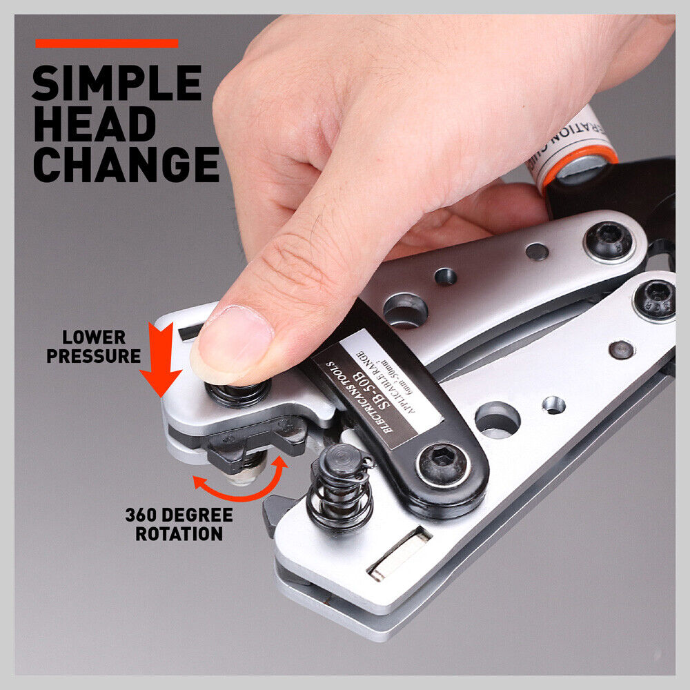 Wire Crimper Cable Tool | 6-50mm² | Electric Tube Crimping Hand Tool | Battery Lug
