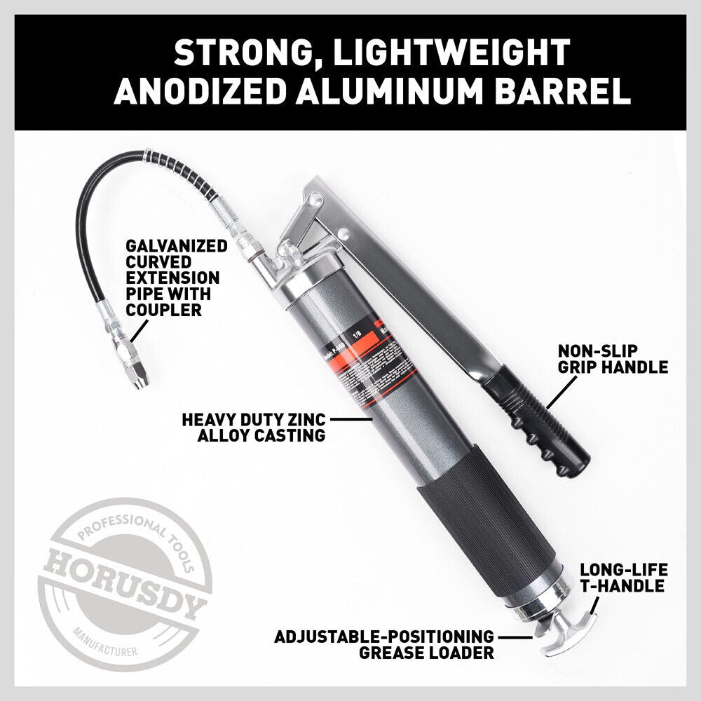 Manual Grease Gun | Heavy Duty | 600CC | Flexible Hose Coupler | 10,000 PSI Oiling Tools