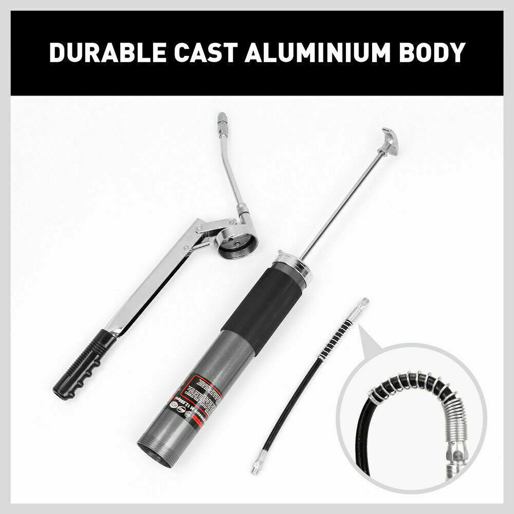 Manual Grease Gun | Heavy Duty | 600CC | Flexible Hose Coupler | 10,000 PSI Oiling Tools