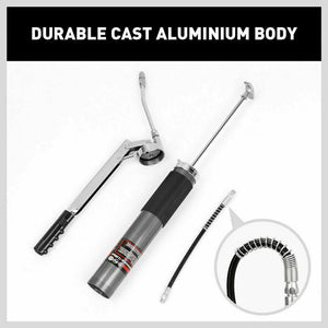 Manual Grease Gun | Heavy Duty | 600CC | Flexible Hose Coupler | 10,000 PSI Oiling Tools