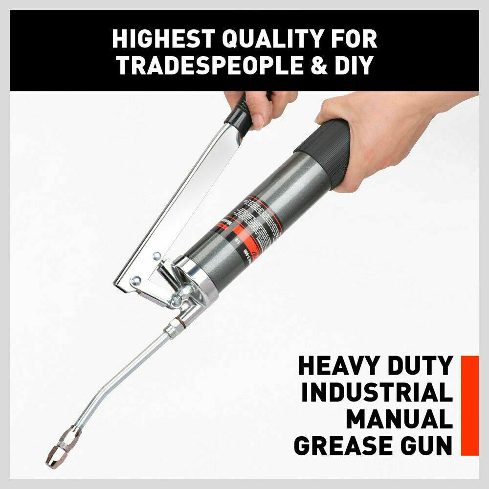 Manual Grease Gun | Heavy Duty | 600CC | Flexible Hose Coupler | 10,000 PSI Oiling Tools
