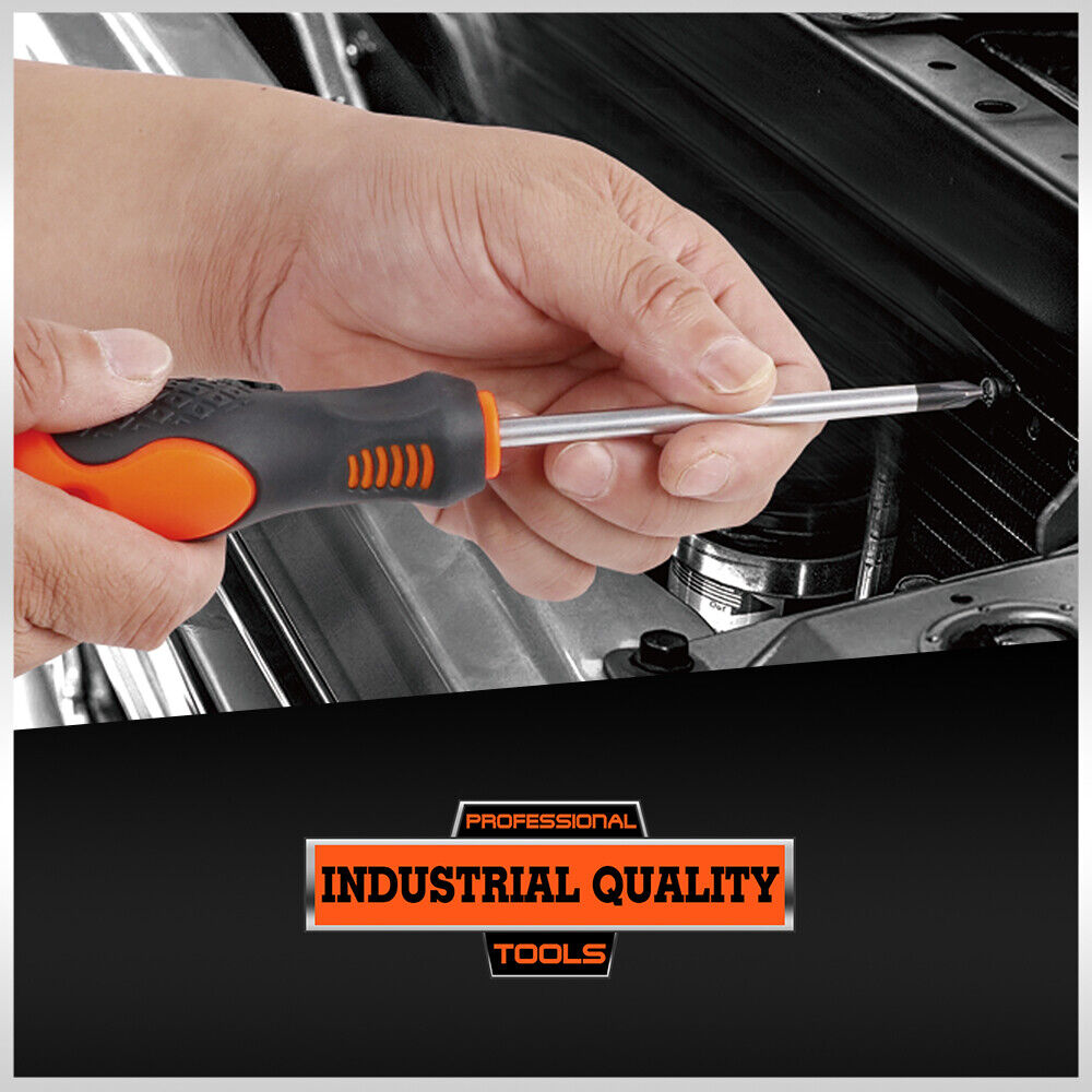 HORUSDY Magnetic Screwdriver Set | 6-Piece | Non-Slip Handle | Phillips & Slotted Tools