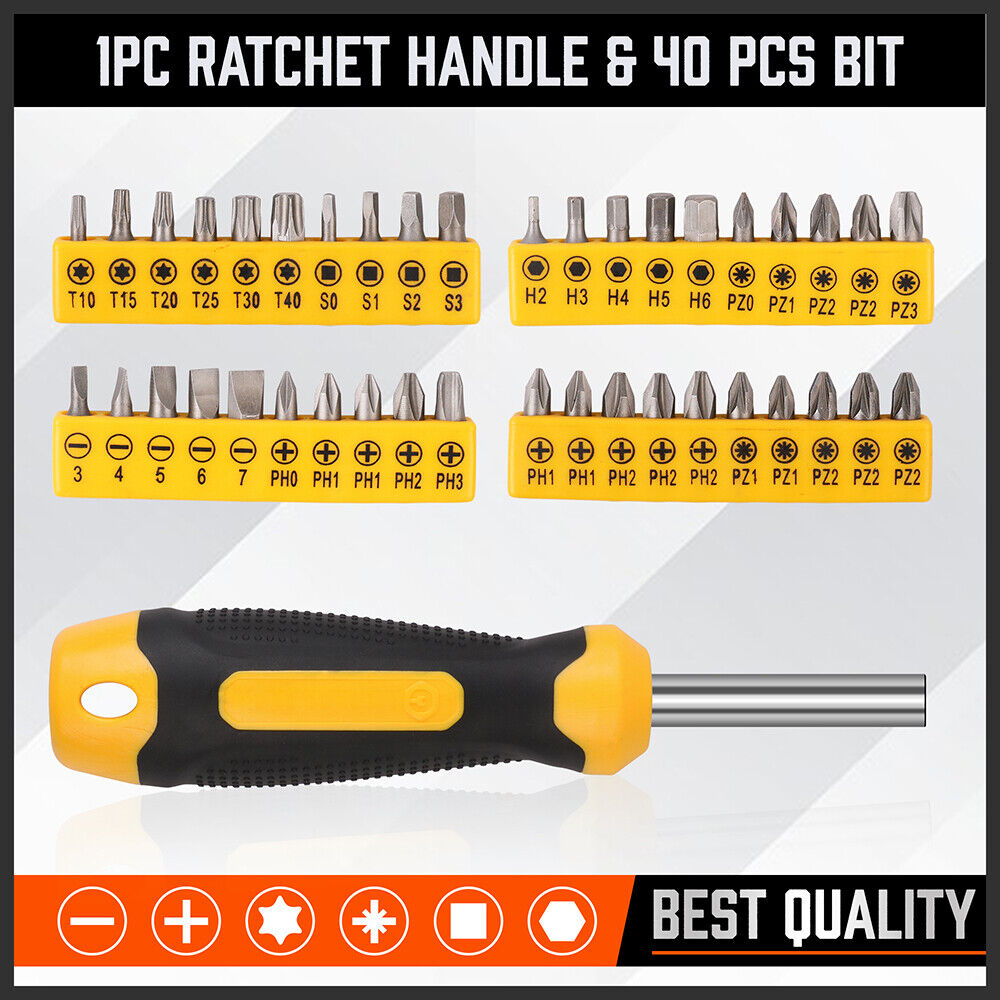 Magnetic Screwdriver Set | 57-Piece | Slotted Phillips Hex Pozidriv Torx Key Bits | Hand Tool Kit