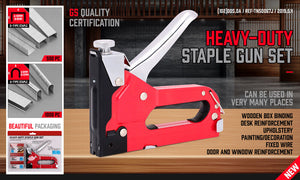Heavy Duty Staple Gun Set | 2-in-1 Stapler | 1500 Staples Included | Tacker Hand Fastener Tool