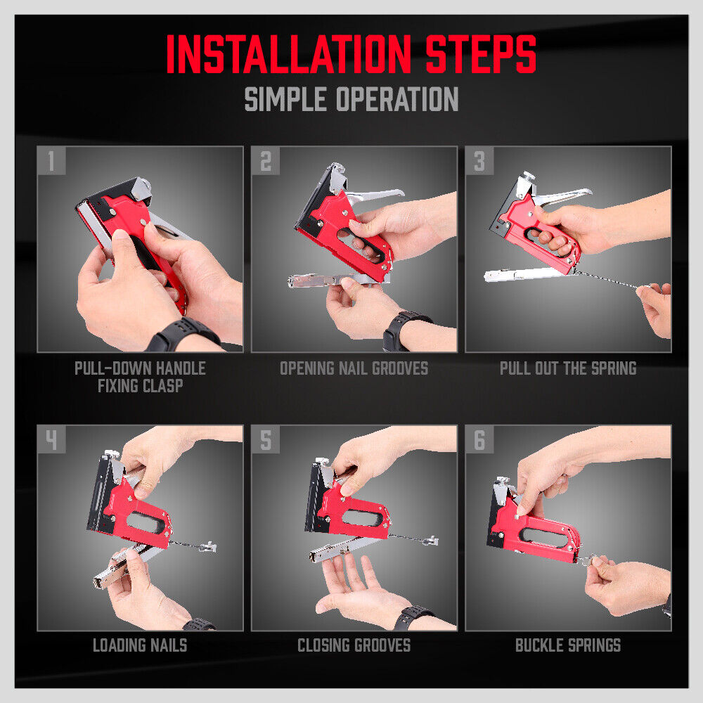 Heavy Duty Staple Gun Set | 2-in-1 Stapler | 1500 Staples Included | Tacker Hand Fastener Tool
