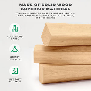 Dining Chairs | Kitchen Chair | Natural Wood | Linen Fabric | Cafe Lounge Chairs