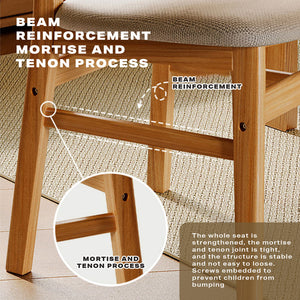 Dining Chairs | Kitchen Chair | Natural Wood | Linen Fabric | Cafe Lounge Chairs