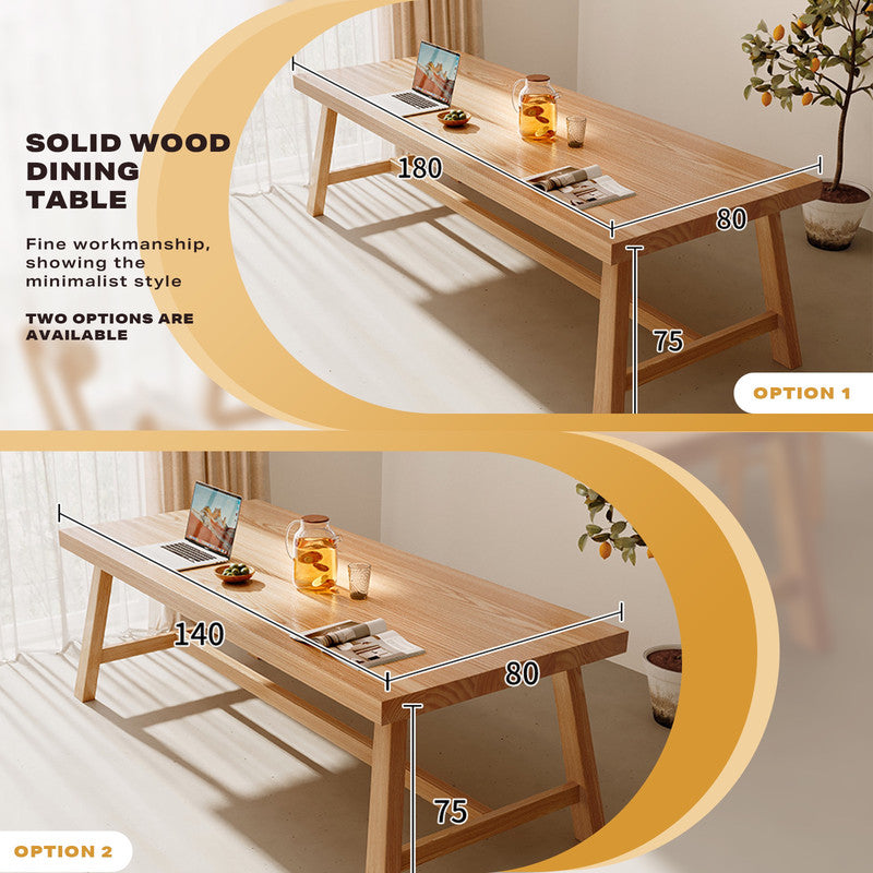 1.4M Solid Wood Dining Table | Square Dining Table | Kitchen Furniture