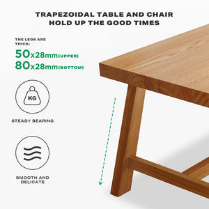 1.4M Solid Wood Dining Table | Square Dining Table | Kitchen Furniture