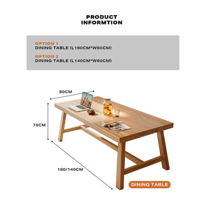 1.4M Solid Wood Dining Table | Square Dining Table | Kitchen Furniture