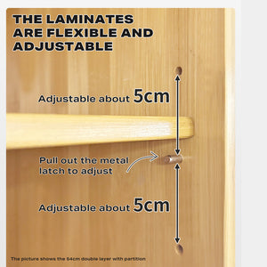 Bamboo Dustproof Cup Storage Cabinet | Sliding Acrylic Door | Stylish & Space-Saving Organizer