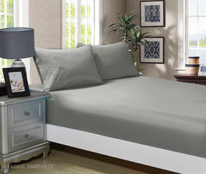 1000TC Ultra Soft Fitted Sheet & 2 Pillowcases Set | Double Size | Grey