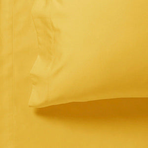 1000TC Ultra Soft Fitted Sheet & 2 Pillowcases Set | King Size Bed | Yellow