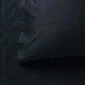 1000TC Ultra Soft Fitted Sheet & Pillowcase Set | King Single Size | Black