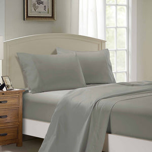 1000TC Ultra Soft Bed Sheet Set | Queen Size | Grey | Flat & Fitted