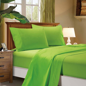 1000TC Ultra Soft Bed Sheet Set | Queen Size | Green | Flat & Fitted