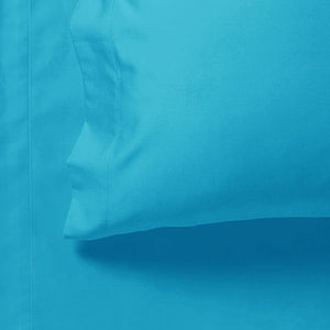 1000TC Ultra Soft Bed Sheet Set | Queen Size | Light Blue | Flat & Fitted