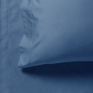 1000TC Queen Size Bed Soft Flat & Fitted Sheet Set | Greyish Blue