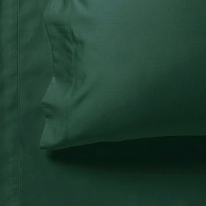 1000TC Ultra Soft Fitted Sheet & 2 Pillowcases Set | Super King Size Bed | Dark Green
