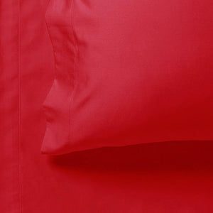 1000TC Ultra Soft Bed Sheet Set | Single Size | Red | Flat & Fitted