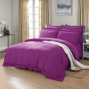 1000TC | Tailored | Double Size | Purple | Duvet Quilt Cover Set
