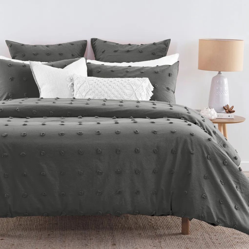 Tufted Dot Jacquard | Queen Size | Grey | Duvet Quilt Cover Set