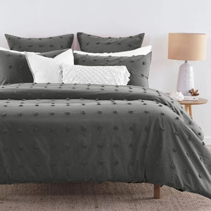 Tufted Dot Jacquard | Queen Size | Grey | Duvet Quilt Cover Set