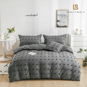Tufted Dot Jacquard | Queen Size | Grey | Duvet Quilt Cover Set