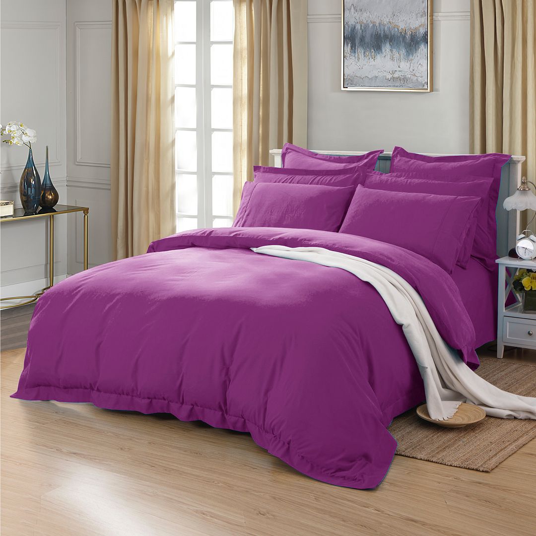 1000TC | Tailored | King Size | Purple | Duvet Quilt Cover Set