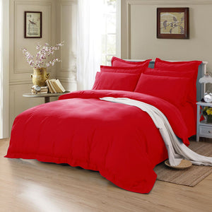 1000TC | Tailored | King Size | Red | Duvet Quilt Cover Set