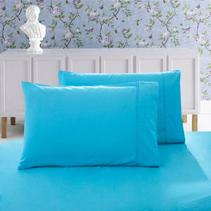 1000TC Premium Ultra Soft Pillowcases | King Size | 2-Pack | Light Blue