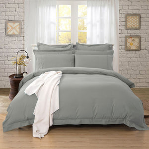 1000TC | Tailored | King Single Size | Grey | Duvet Quilt Cover Set