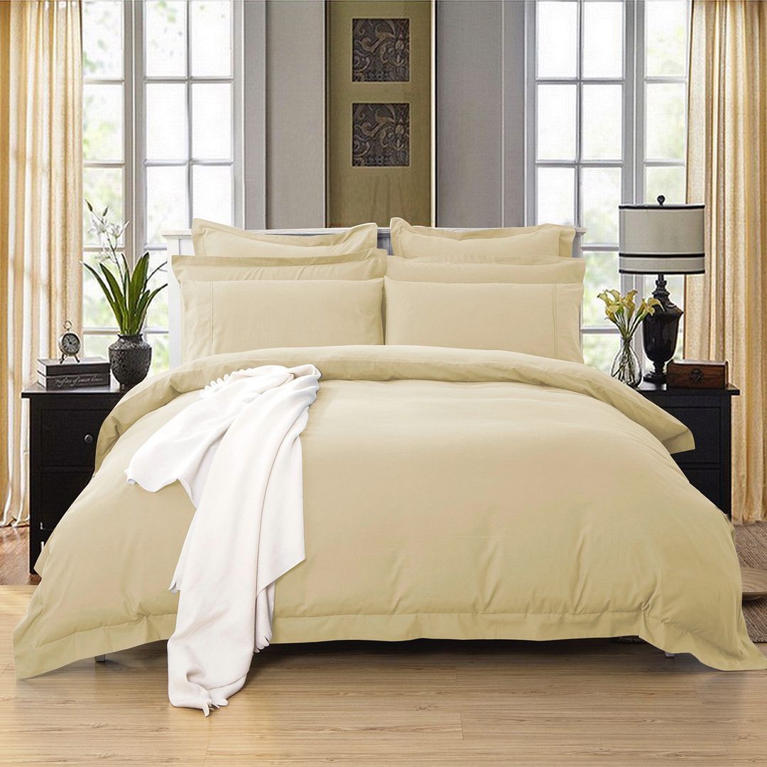 1000TC | Tailored | King Single Size | Yellow Cream | Duvet Quilt Cover Set